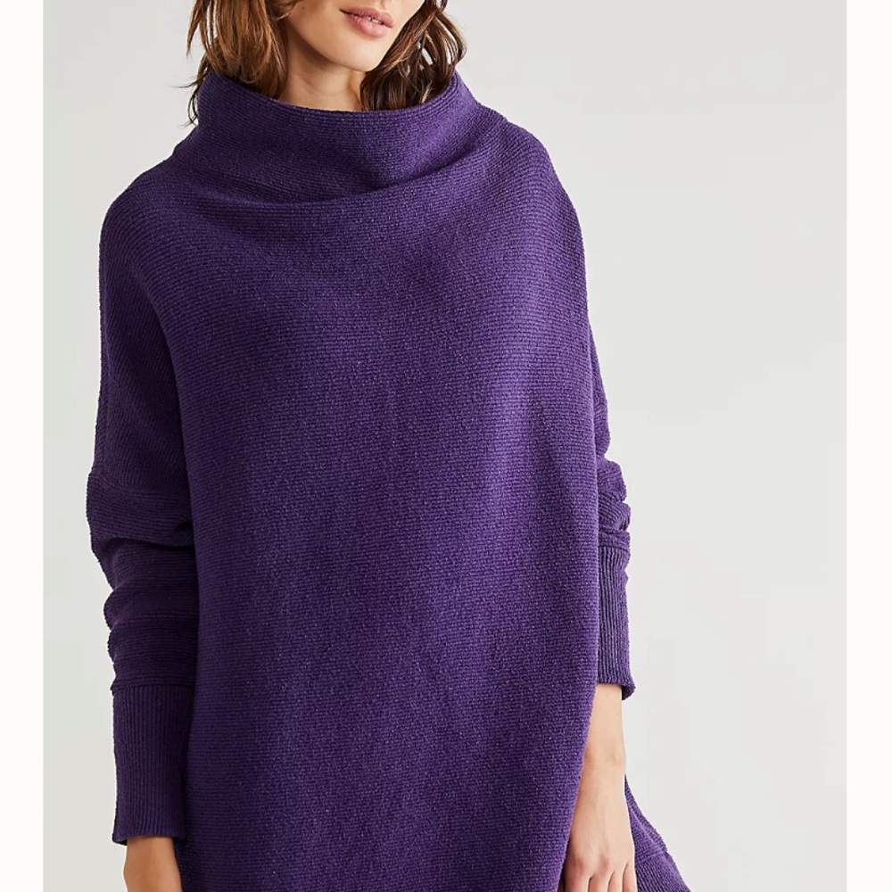 Free People Ottoman Slouchy Tunic Cobalt Blue Size L